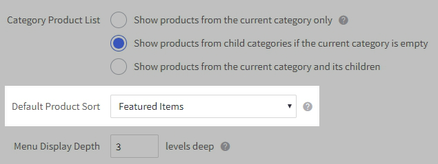 The storewide Default Product Sort setting in the BigCommerce control panel