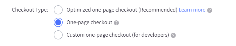 Checkout type setting