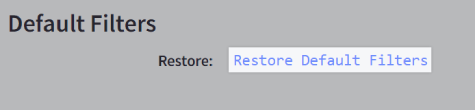 Restore default product filters.