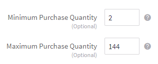 Minimum and Maximum Purchase Quantity under the Add/Edit Product > Other Details tab